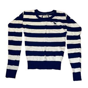 Abercrombie and Fitch, striped skinny sweater, blue, XS